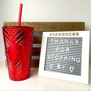 STARBUCKS Jeweled Red Grande Cold Tumbler